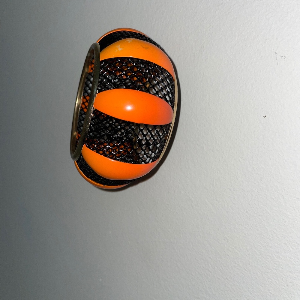 Orange & Black Bracelet w/Gold Trim